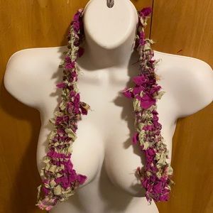 Hand knit 100% silk scarf